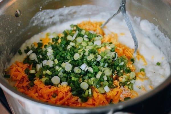 Cheesy Mashed Potatoes with Scallions, by thewoksoflife.com
