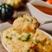 Cheesy Mashed Potatoes with Scallions, by thewoksoflife.com