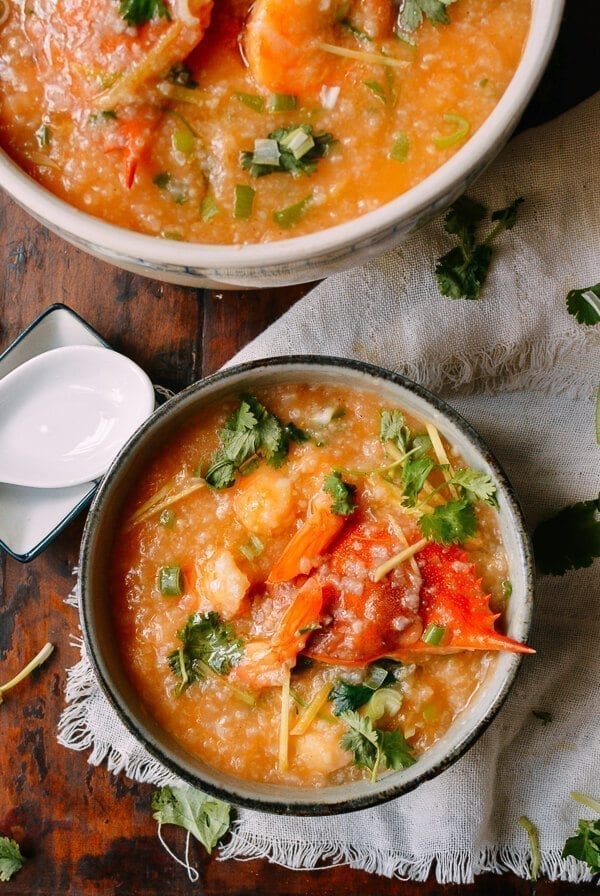 Seafood Congee, by thewoksoflife.com