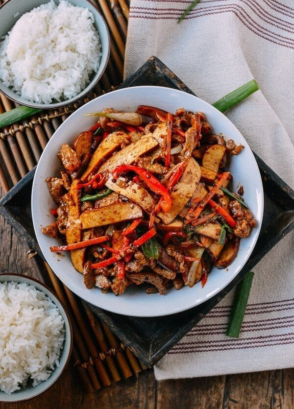Shredded Pork with Five Spice Tofu, by thewoksoflife.com