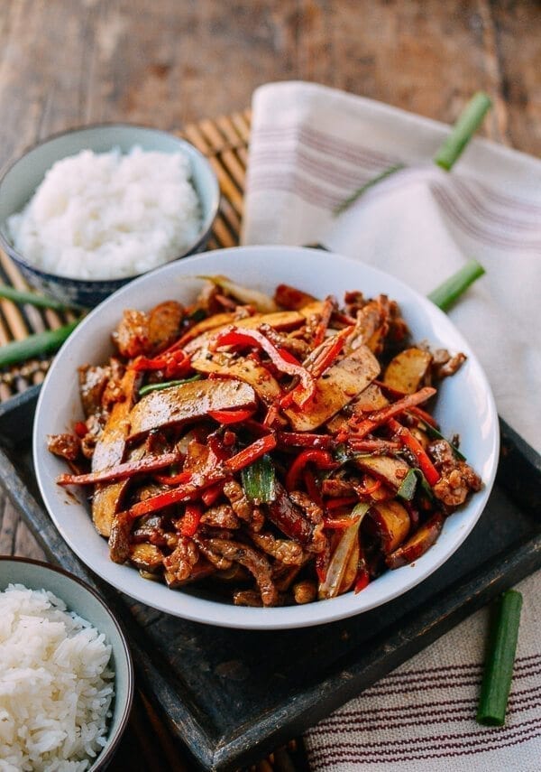 Shredded Pork with Five Spice Tofu, by thewoksoflife.com