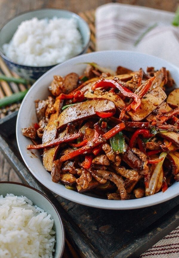 Shredded Pork with Five Spice Tofu, by thewoksoflife.com