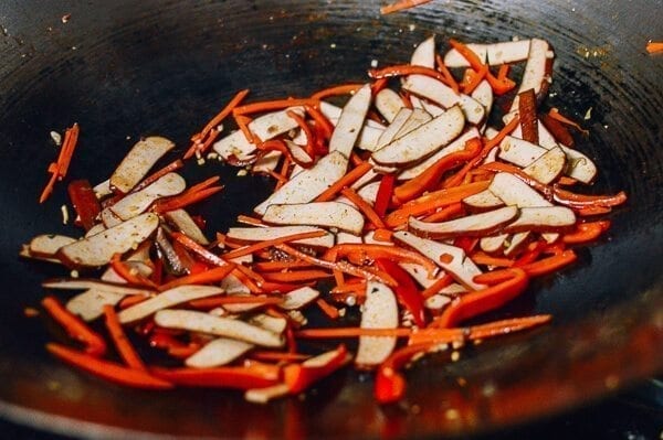 8 ounces five spice tofu, julienned