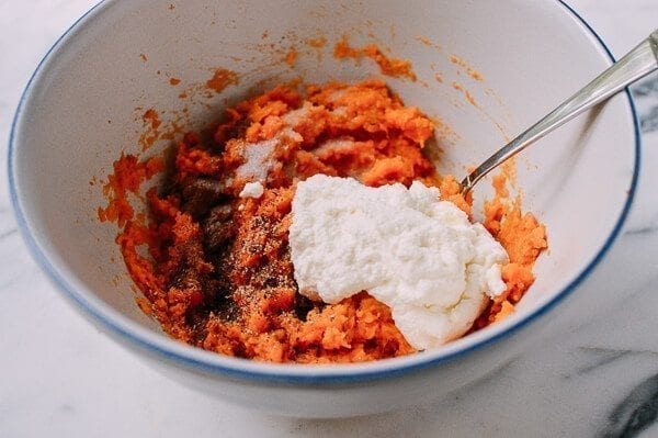 Baked Sweet Potato Gnocchi with Bacon and Sage, by thewoksoflife.com