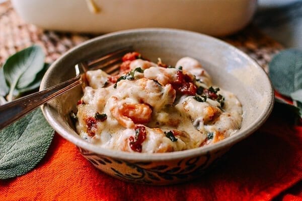 Baked Sweet Potato Gnocchi with Bacon and Sage, by thewoksoflife.com