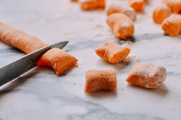 Baked Sweet Potato Gnocchi with Bacon and Sage, by thewoksoflife.com