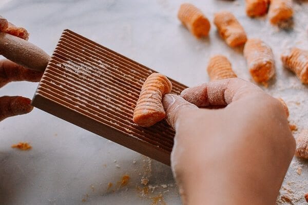 Baked Sweet Potato Gnocchi with Bacon and Sage, by thewoksoflife.com