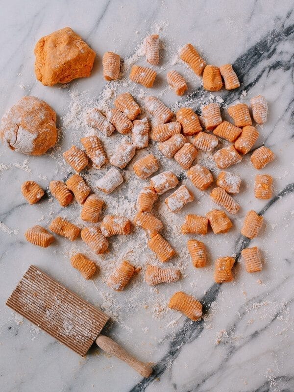 Baked Sweet Potato Gnocchi with Bacon and Sage, by thewoksoflife.com