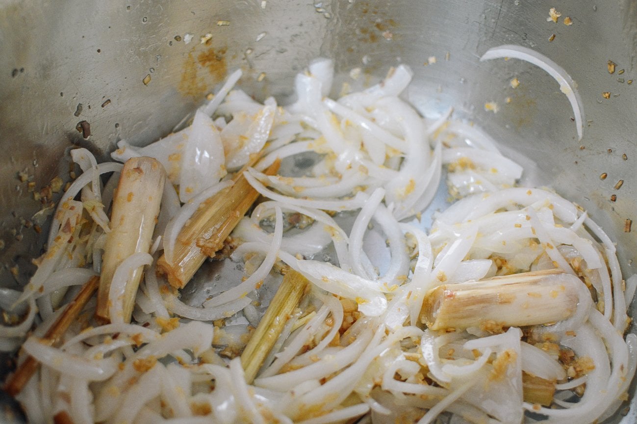 onion, lemongrass, and ginger