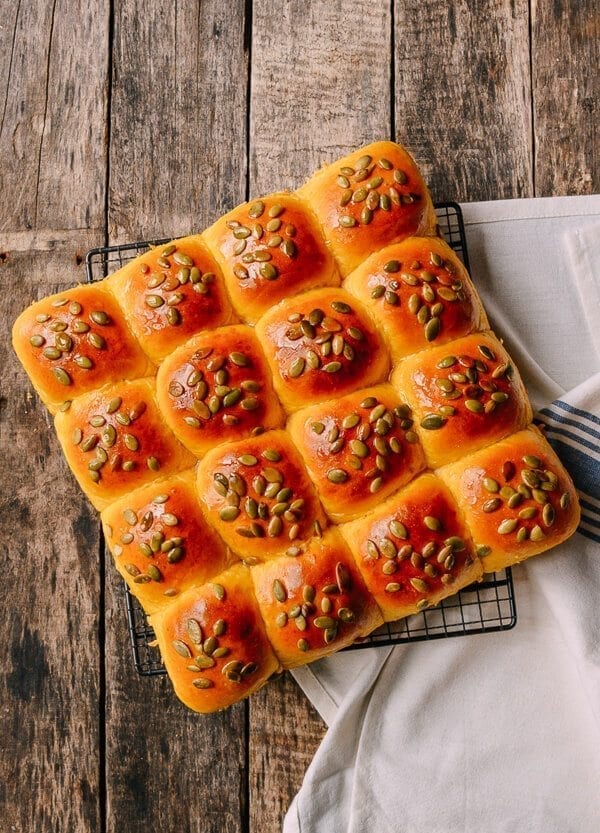 Pumpkin Dinner Rolls, by thewoksoflife.com