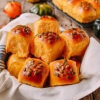 Pumpkin Dinner Rolls, by thewoksoflife.com