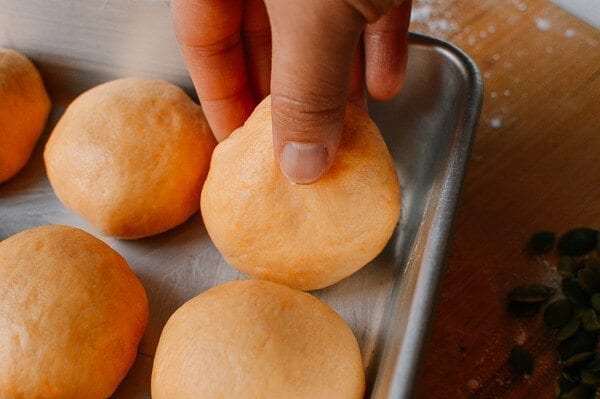 Pumpkin Dinner Rolls, by thewoksoflife.com