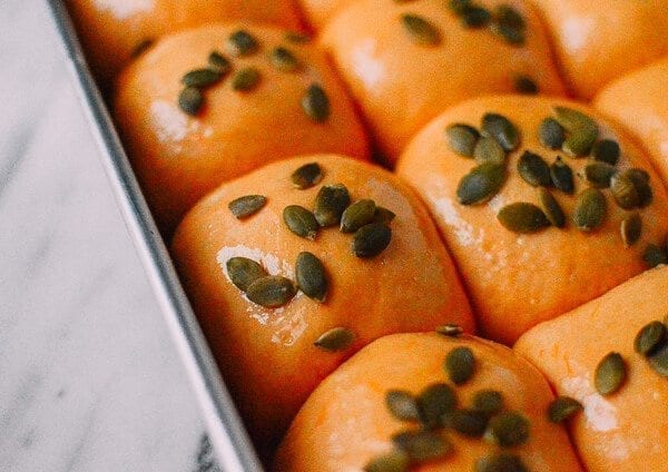 Pumpkin Dinner Rolls, by thewoksoflife.com
