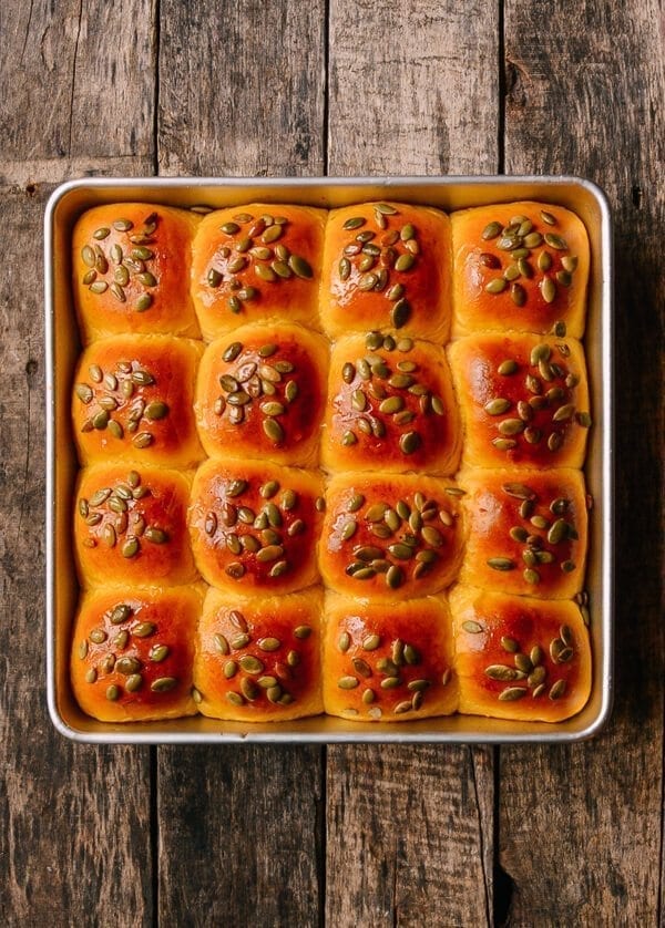 Pumpkin Dinner Rolls, by thewoksoflife.com