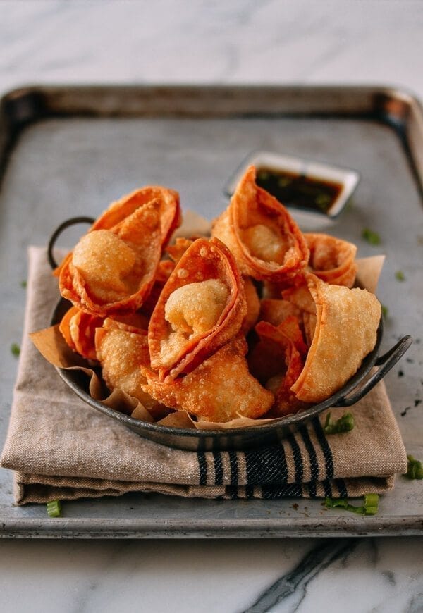 Cream Cheese Wontons, by thewoksoflife.com