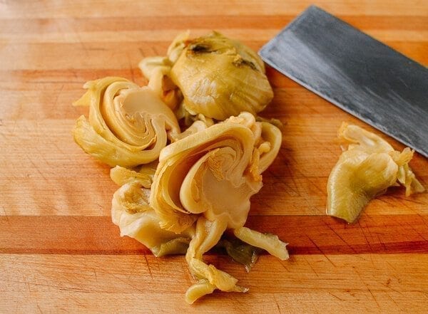 Squid Stir-Fry with Pickled Mustard Greens, by thewoksoflife.com