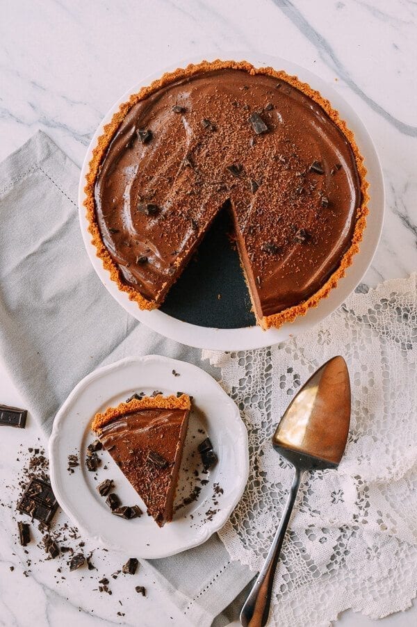 Vegan Chocolate Peanut Butter Silk Tart