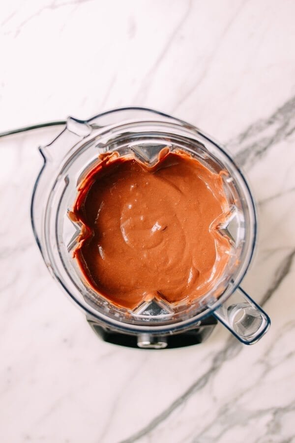 Vegan Chocolate Peanut Butter Silk Tart, by thewoksoflife.com