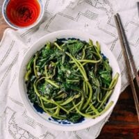 Stir-fried Yam Leaves, by thewoksoflife.com