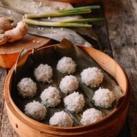 Chinese Pearl Meatballs with Sticky Rice, by thewoksoflife.com