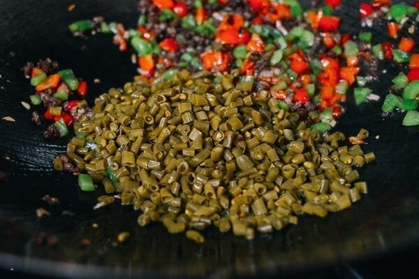 Chinese Pickled Long Bean Noodle Soup, by thewoksoflife.com
