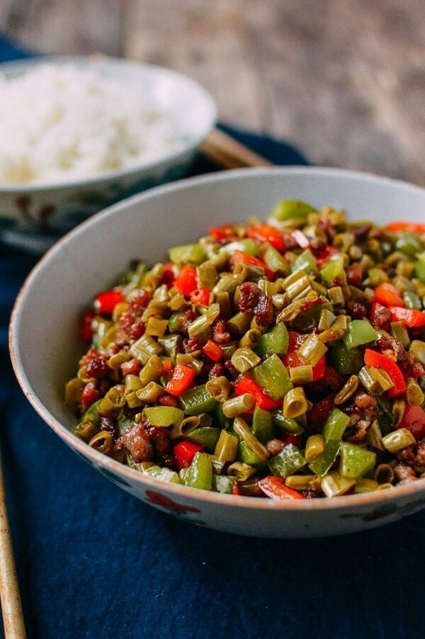 Chinese Pickled Long Beans with Pork, by thewoksoflife.com
