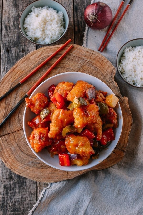 Chinese Sweet and Sour Fish Fillet Stir-fry, by thewoksoflife.com