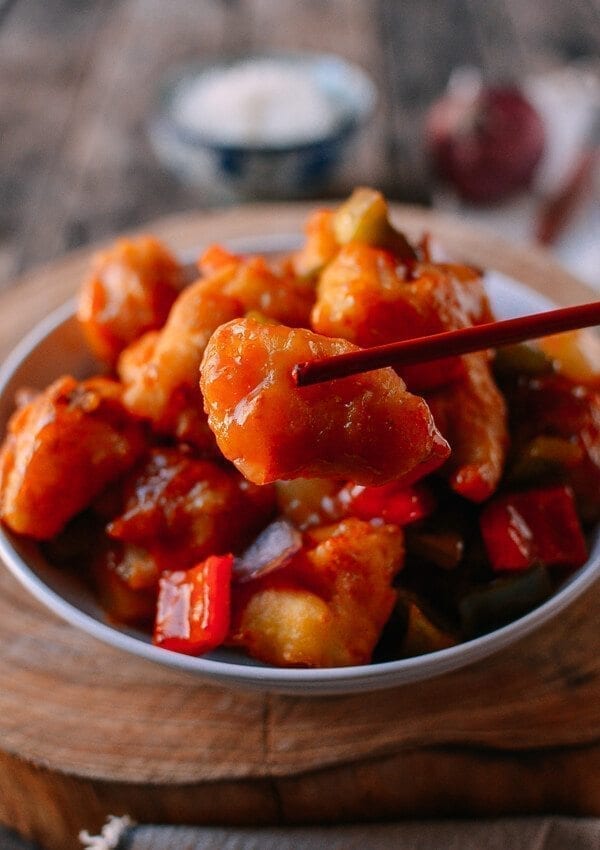 Chinese Sweet and Sour Fish Fillet Stir-fry, by thewoksoflife.com