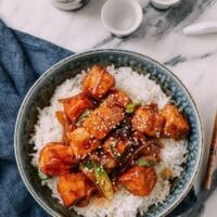 Teriyaki Tofu Rice Bowl, by thewoksoflife.com