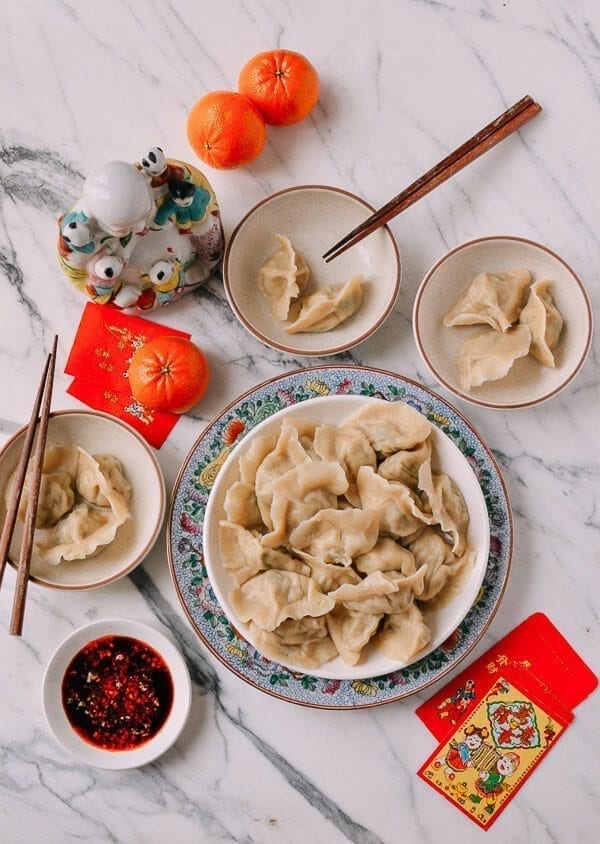 Shandong Pork and Fish Dumplings (Jiaozi), by thewoksoflife.com