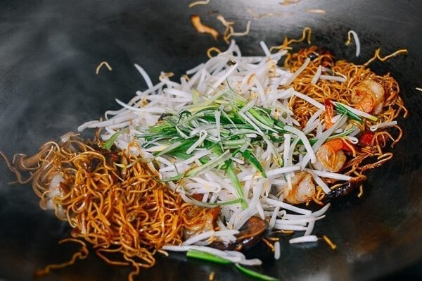 Hong Kong Style Shrimp Chow Mein Noodles, by thewoksoflife.com