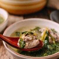 Chinese Watercress Soup with Pork Ribs (Sai Yeung Choy Tong), by thewoksoflife.com