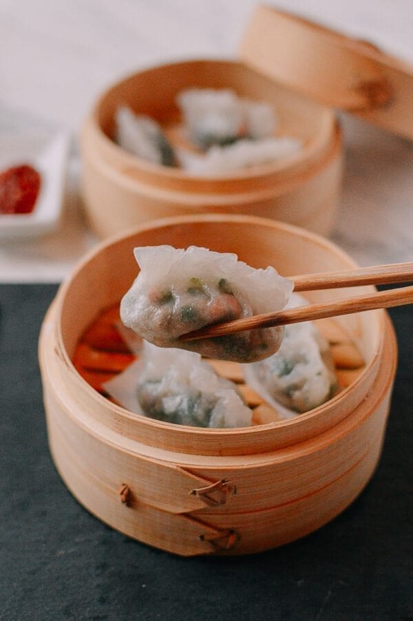 Steamed Crystal Dumplings, by thewoksoflife.com