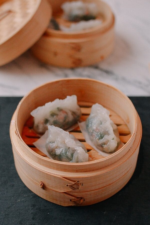 Steamed Crystal Dumplings, by thewoksoflife.com