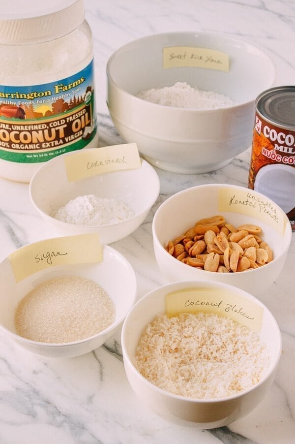 Coconut Peanut Mochi (糯米糍), by thewoksoflife.com