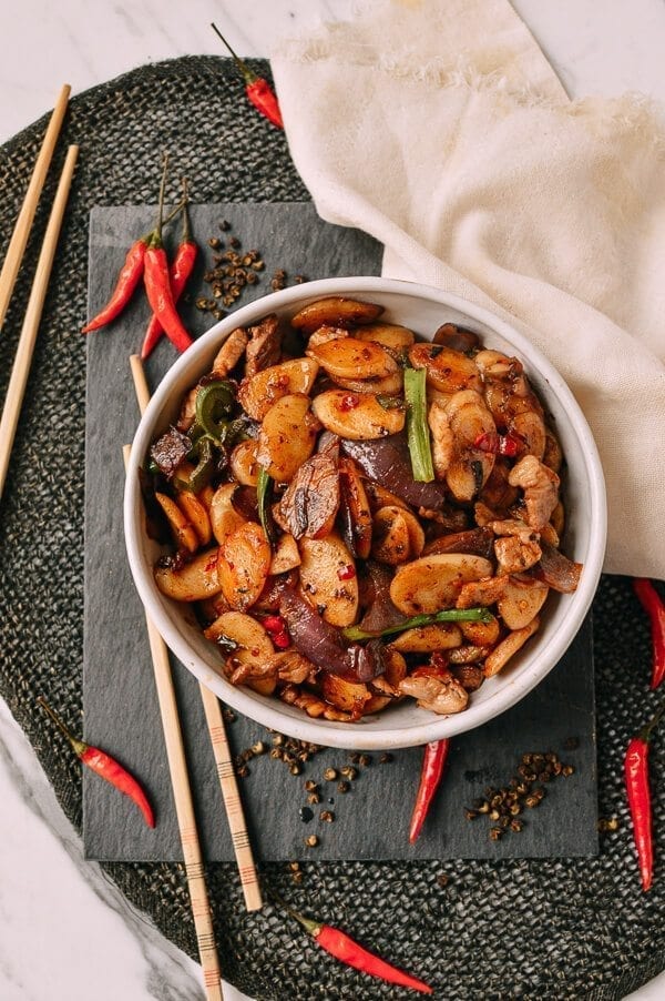 Spicy Stir-fried Rice Cakes, by thewoksoflife.com