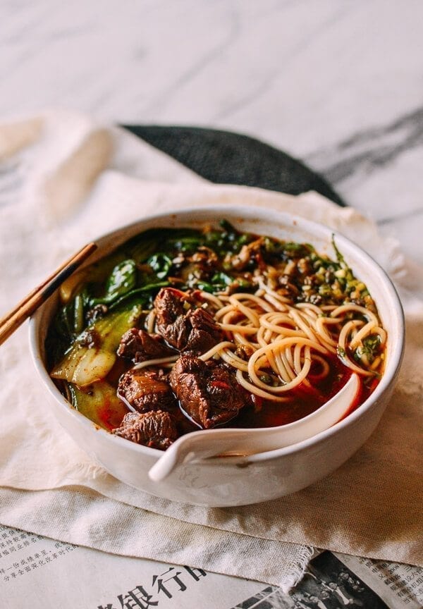Taiwanese Beef Noodle Soup (Instant Pot), by thewoksoflife.com