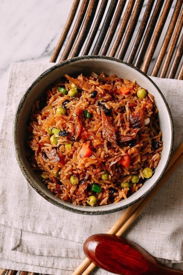 One Pot Rice Cooker Rice with Dace Fish, by thewoksoflife.com