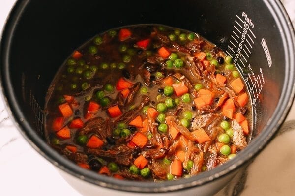 One Pot Rice Cooker Rice with Dace Fish, by thewoksoflife.com