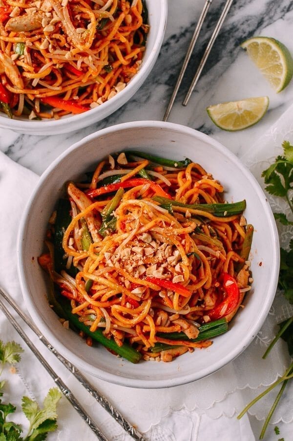 Red Curry Noodles with Chicken, by thewoksoflife.com