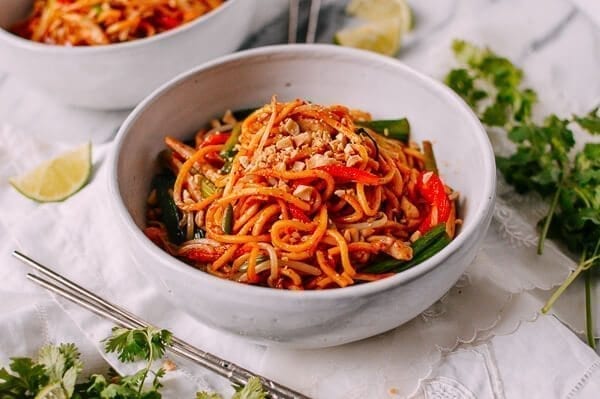 Red Curry Noodles with Chicken, by thewoksoflife.com
