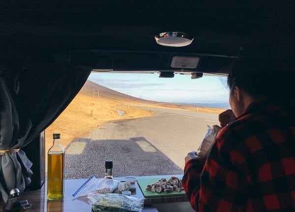 Iceland Camper Van Cooking