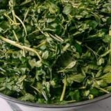 washing watercress in bowl