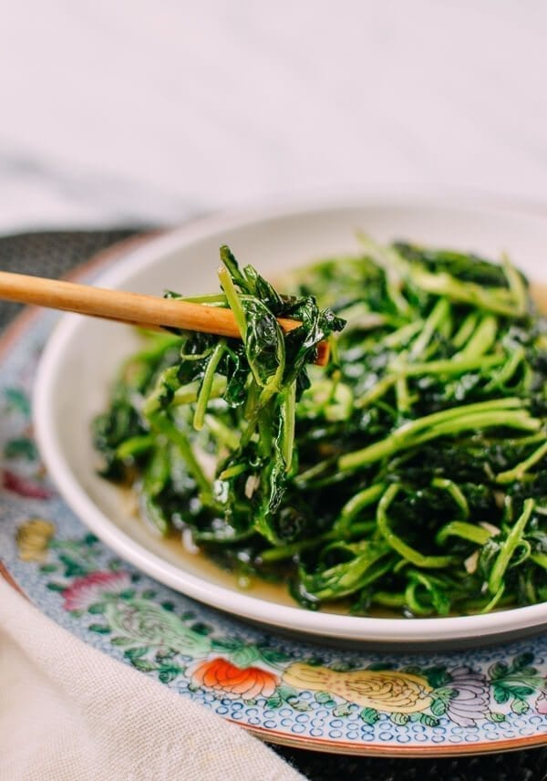 Stir-fried Watercress, by thewoksoflife.com
