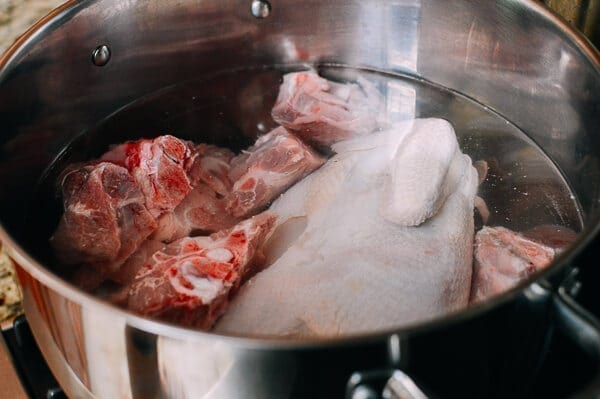Chicken and Pork Stock, by thewoksoflife.com