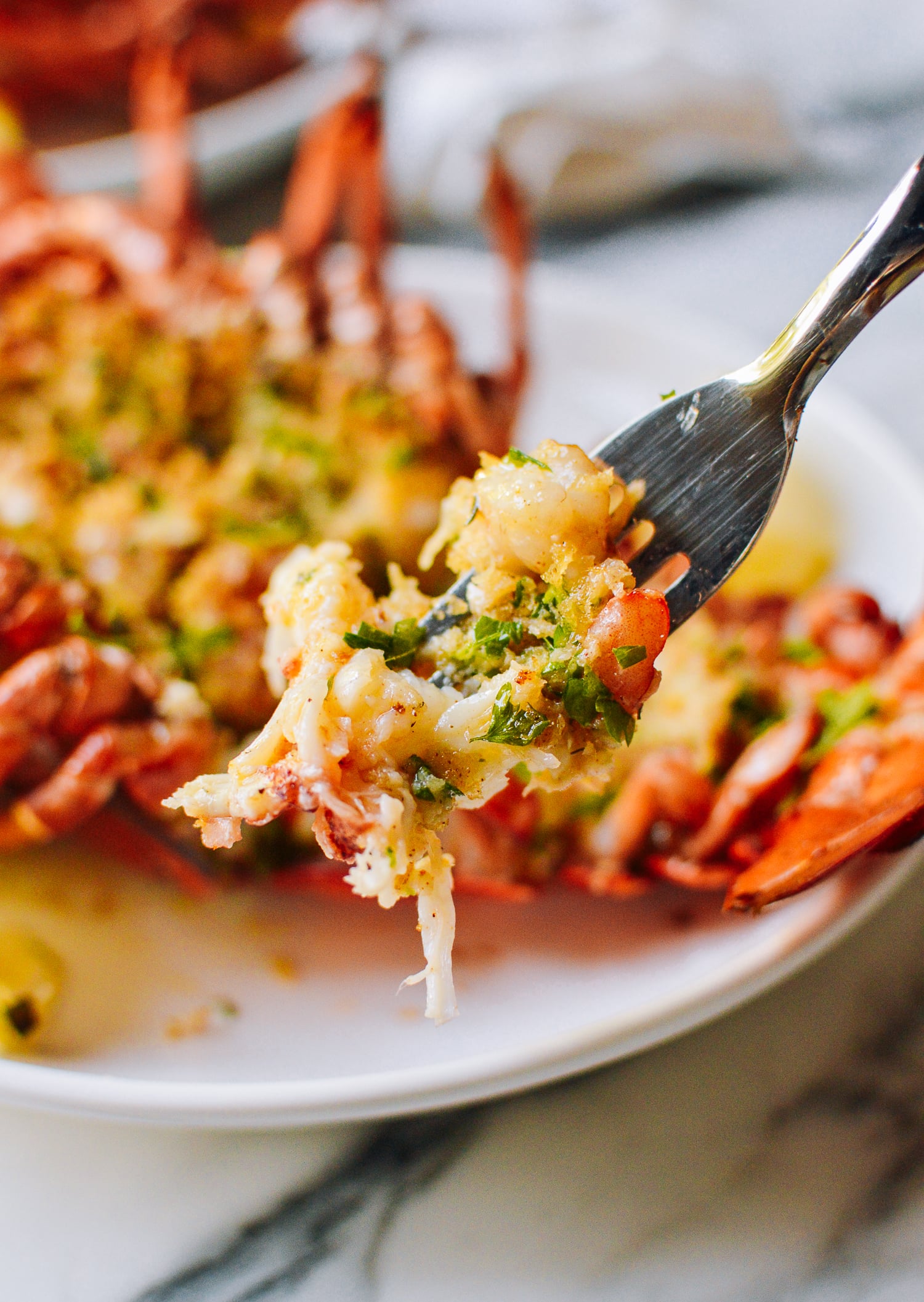 Baked Stuffed Lobster with Shrimp, by thewoksoflife.com