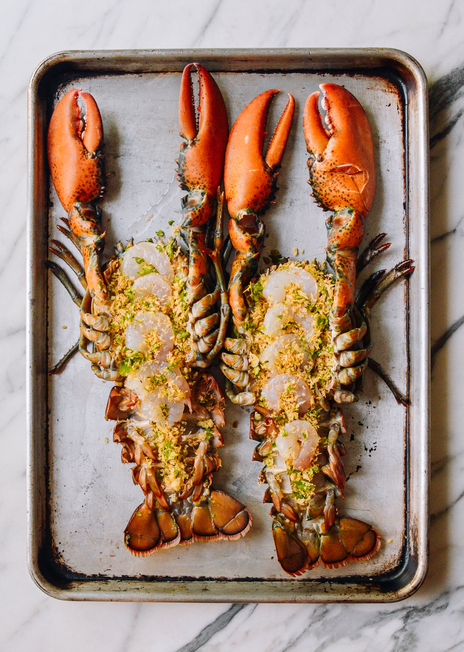 Baked Stuffed Lobster with Shrimp, by thewoksoflife.com