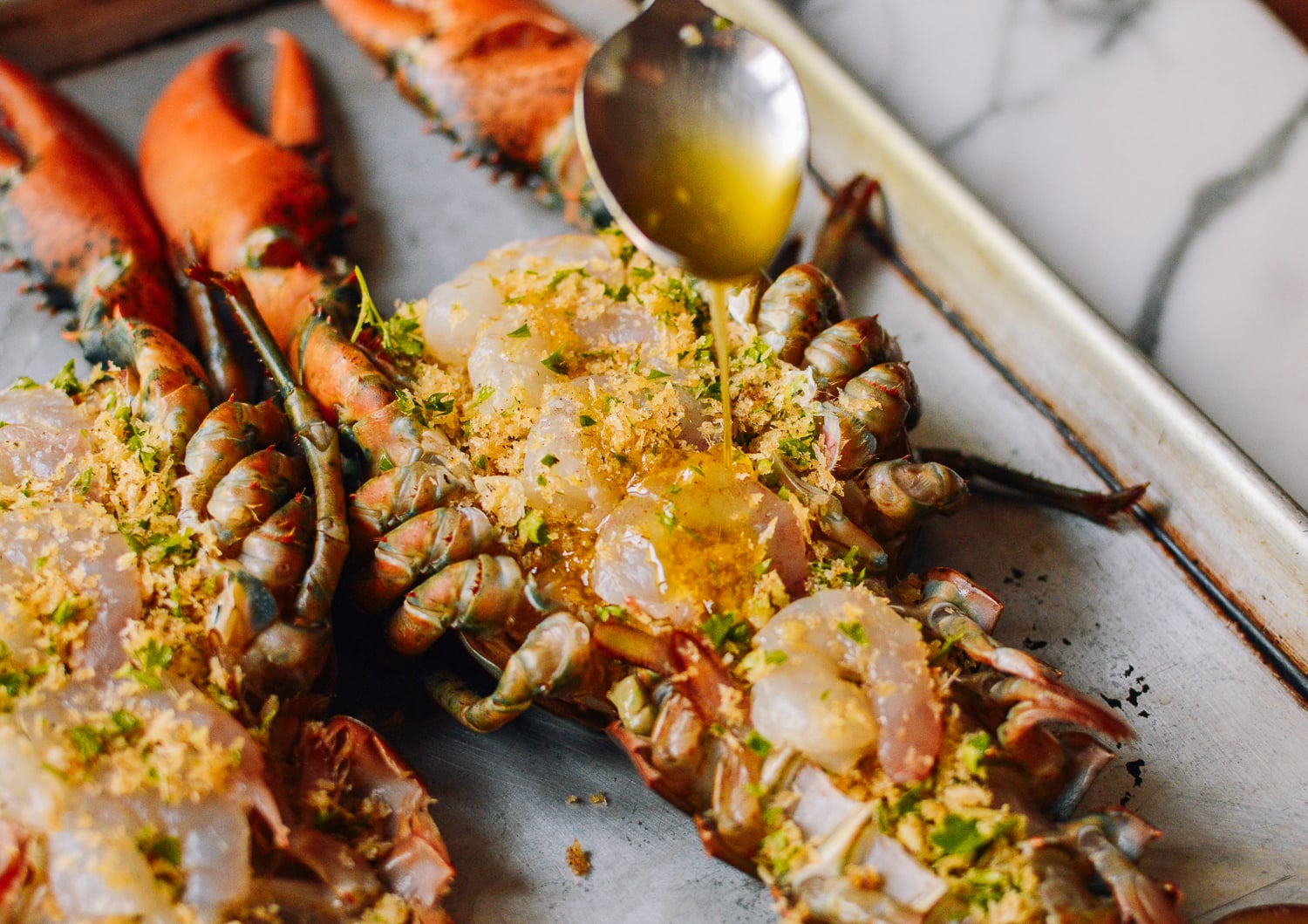 Baked Stuffed Lobster with Shrimp, by thewoksoflife.com