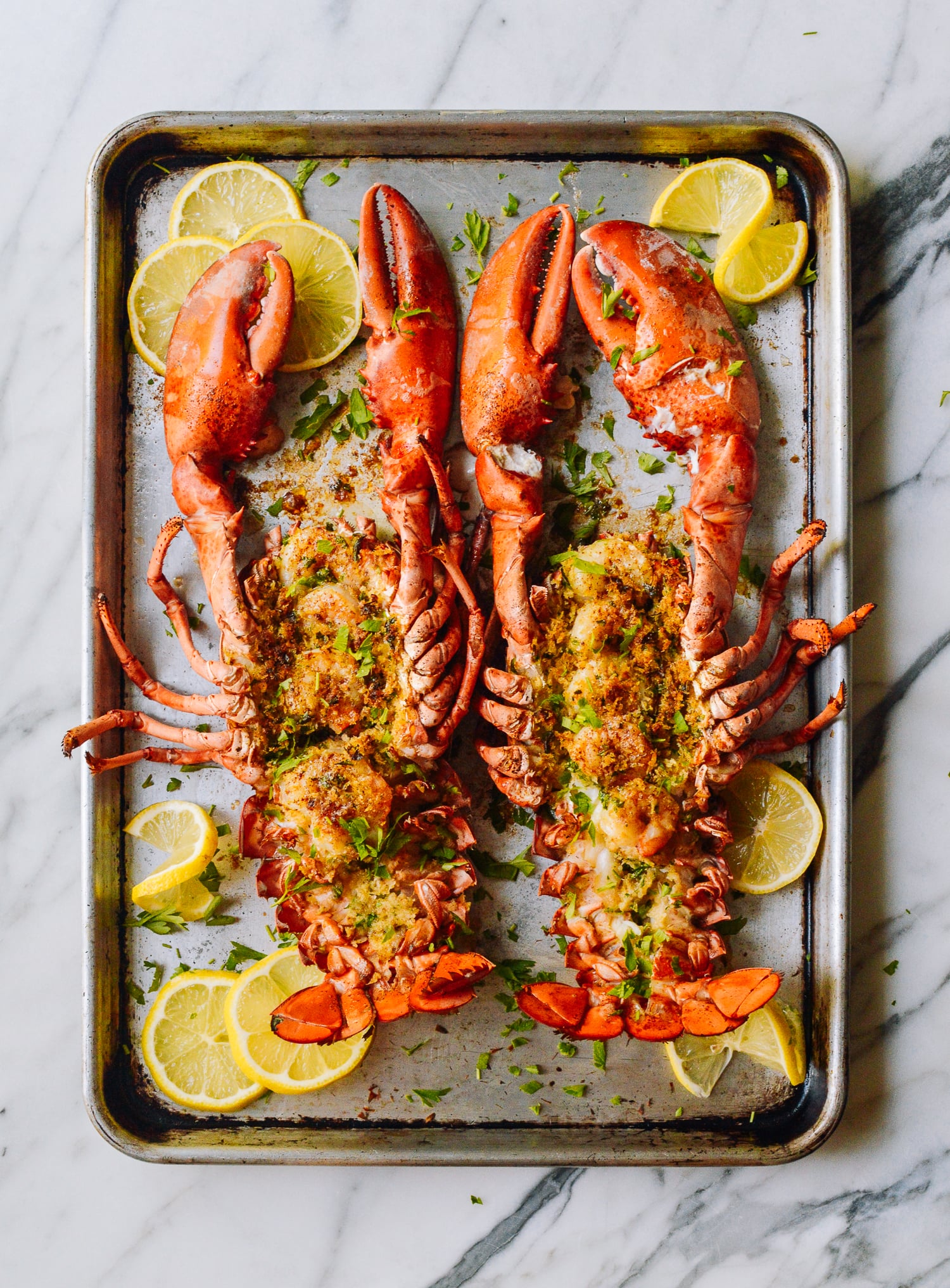 Baked Stuffed Lobster with Shrimp, by thewoksoflife.com