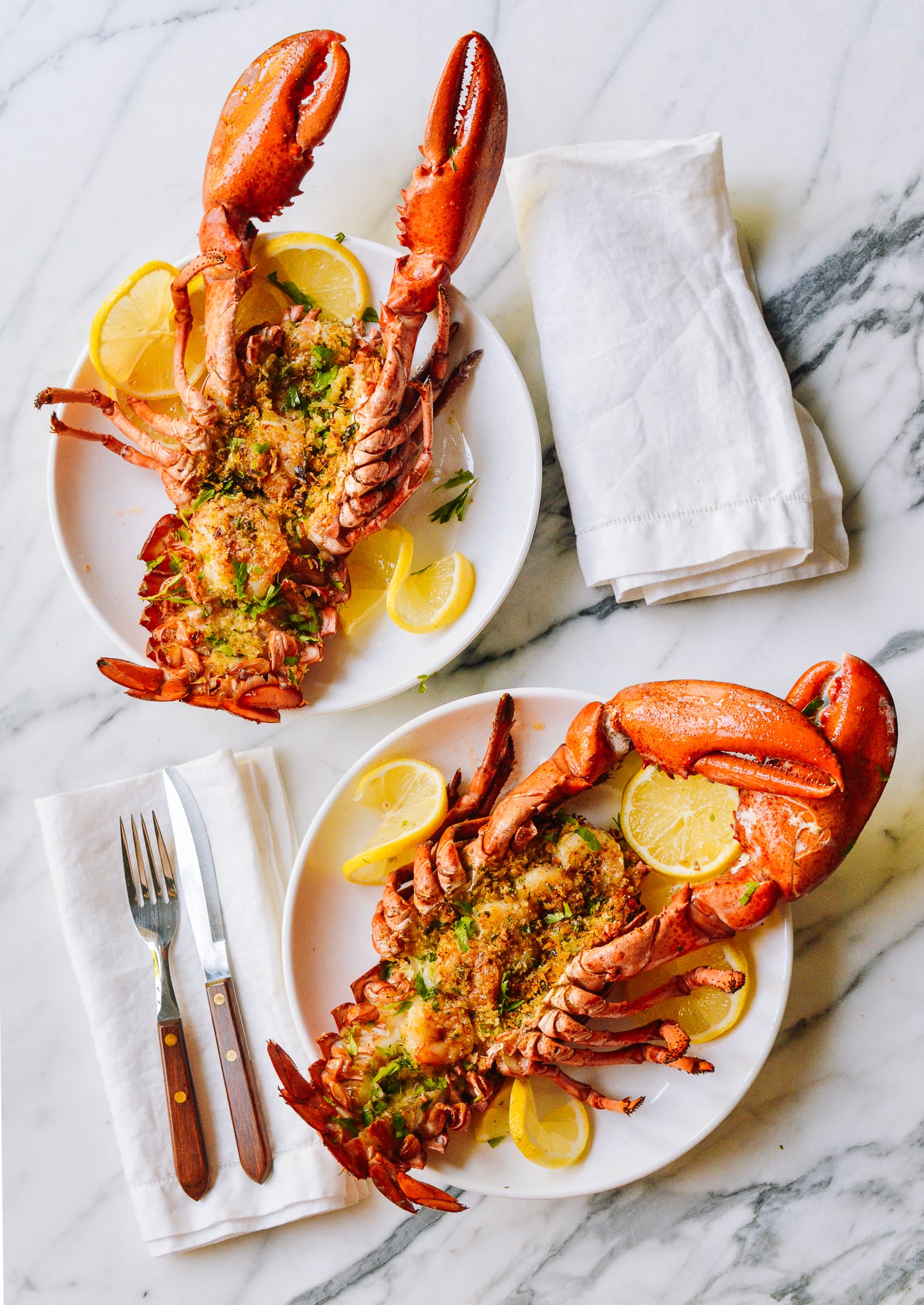 Baked Stuffed Lobster with Shrimp, by thewoksoflife.com